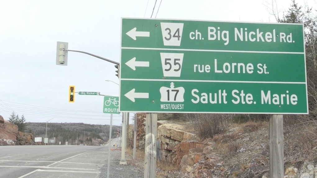 Turn off to Big Nickel Road from Elm Street -Lasalle extension on MR35. Nov. 18/20 (Molly Frommer/CTV Northern Ontario)