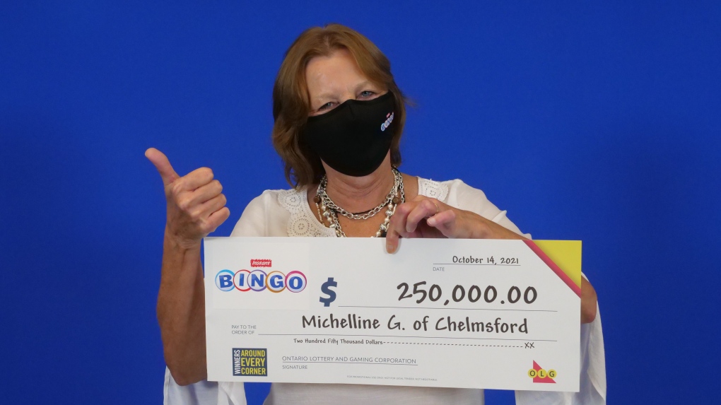 Michelline Giguere of Chelmsford won $250,000 playing a lottery scratch ticket. (OLG)