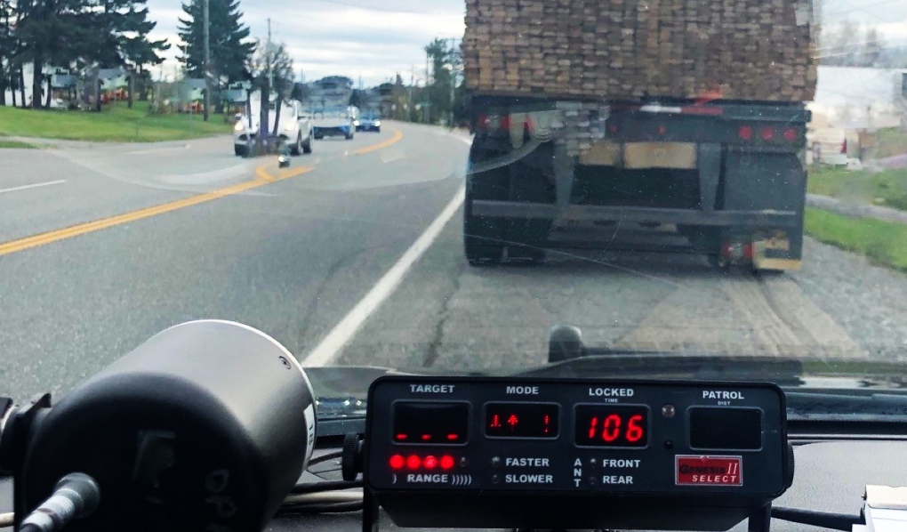 Ontario Provincial Police in Temiskaming say they have charged the driver of a commercial motor vehicle with stunt driving. (Supplied)