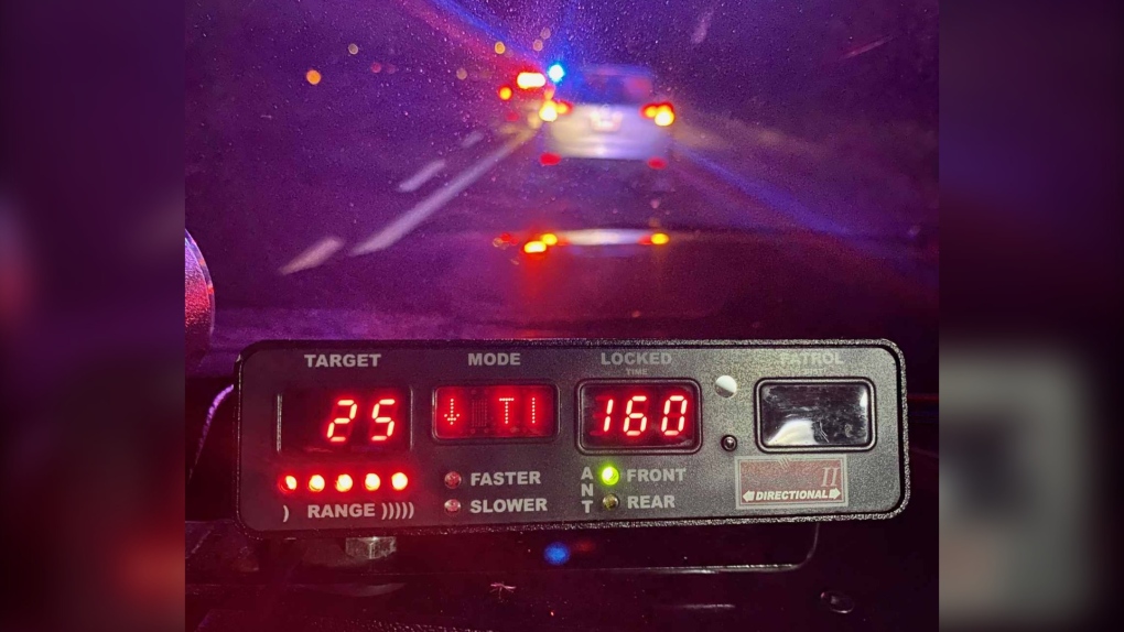 OPP radar clocked driver going 160 km/h on Highway 11. (Supplied)
