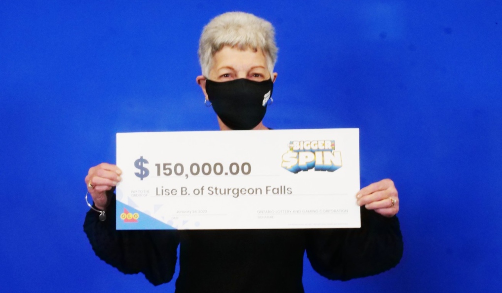 Lise Breton of Sturgeon Falls has won $150,000 in The Bigger Spin Instant game, run by the Ontario Lottery and Gaming Corp. (Supplied)