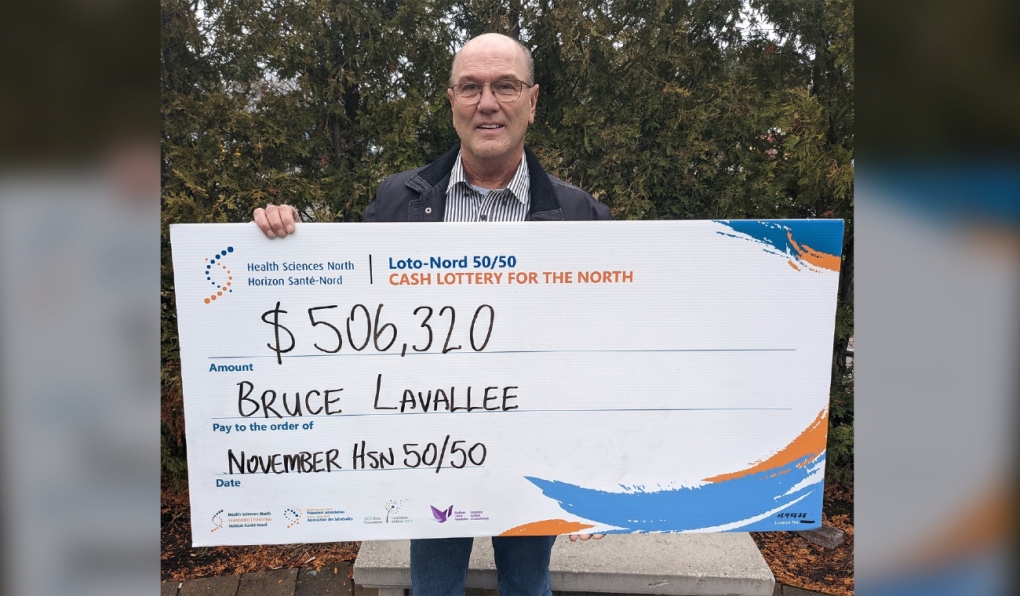 An Alban man has won $506,320, the jackpot in November's 50/50 draw in support of Health Sciences North. (Supplied)