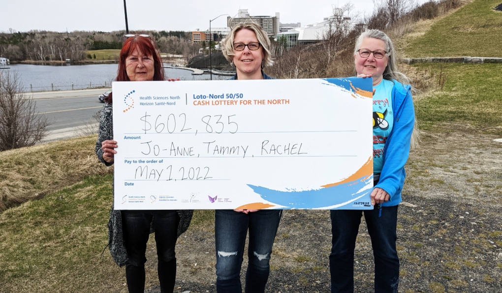 Three sisters from Greater Sudbury are sharing $602,835, the prize in April's 50/50 draw in support of Health Sciences North. (Supplied)