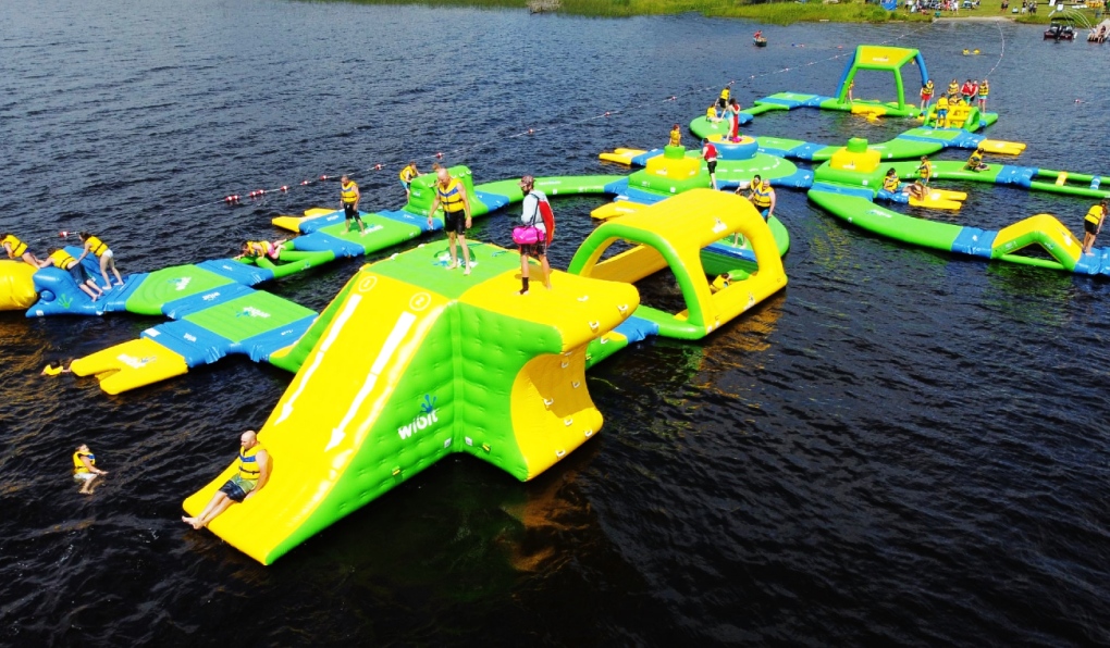 An inflatable water park will open on Ramsey Lake in early July, Greater Sudbury said Tuesday. (Supplied)