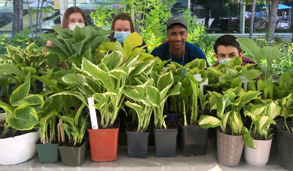 Members of the Lockerby Composite School Environmental Council took part in the Sudbury Horticultural Society’s Plant Sale this year. (Supplied)