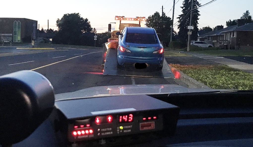Greater Sudbury Police say they arrested a driver Sunday night who was speeding on Lasalle Boulevard at 143 km/h. (Supplied)