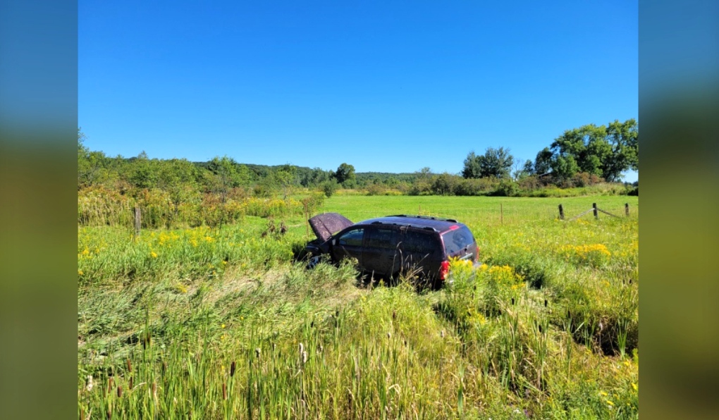 Ontario Provincial Police in North Bay are investigating a single vehicle collision on Clelland Road in Pringle Township on Aug. 12. (Provided)