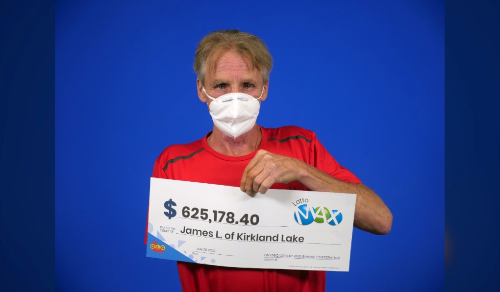 James Lalonde of Kirkland Lake wins over $625,000 as second prize for June 28 LOTTO MAX draw. (Supplied)