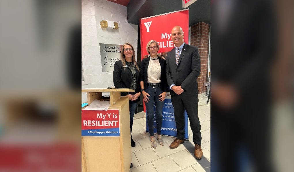 On Friday, Sudbury MPP Jamie West met with the YMCA to see how $246,000 in funding from Community Building Fund–Operating stream grant from the Government of Ontario and the OTF was able to help recover from pandemic closures. (Supplied)