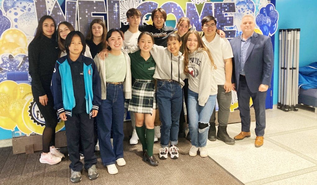 The Sudbury Catholic District School Board held a recent gathering to welcome international students from who are here to complete a year of high school. (Alana Everson/CTV News)