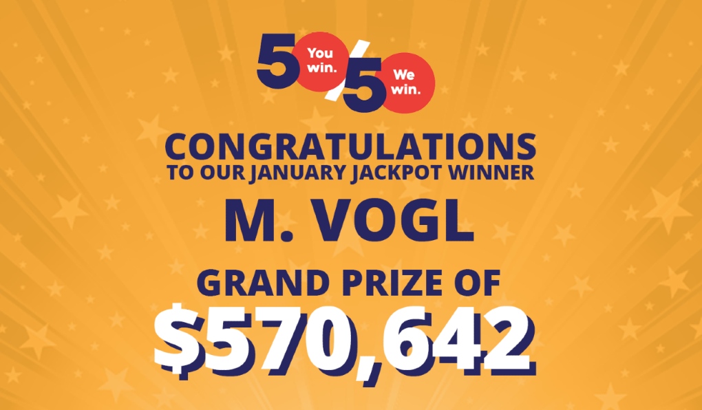 Ms. M. Vogl of Toronto is the winner of the Health Sciences North Foundation’s 50/50 draw for January, taking home $570,642. (Supplied)
