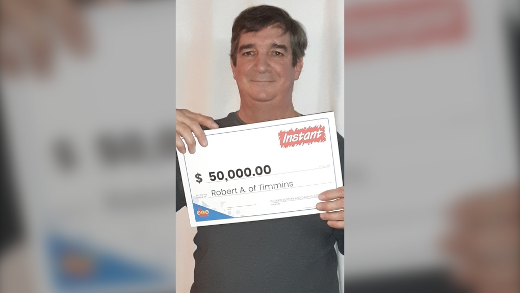 Robert Aikens of Timmins is celebrating after winning a $50,000 top prize with Instant Crossword. (Supplied)
