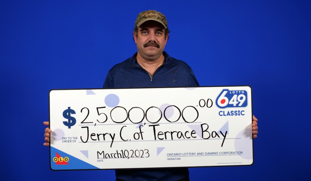 Jerry Carpenter, 51, found out he won $2.5 million after he had completely forgot about his 6/49 ticket from December 2022. (Image courtesy of OLG)