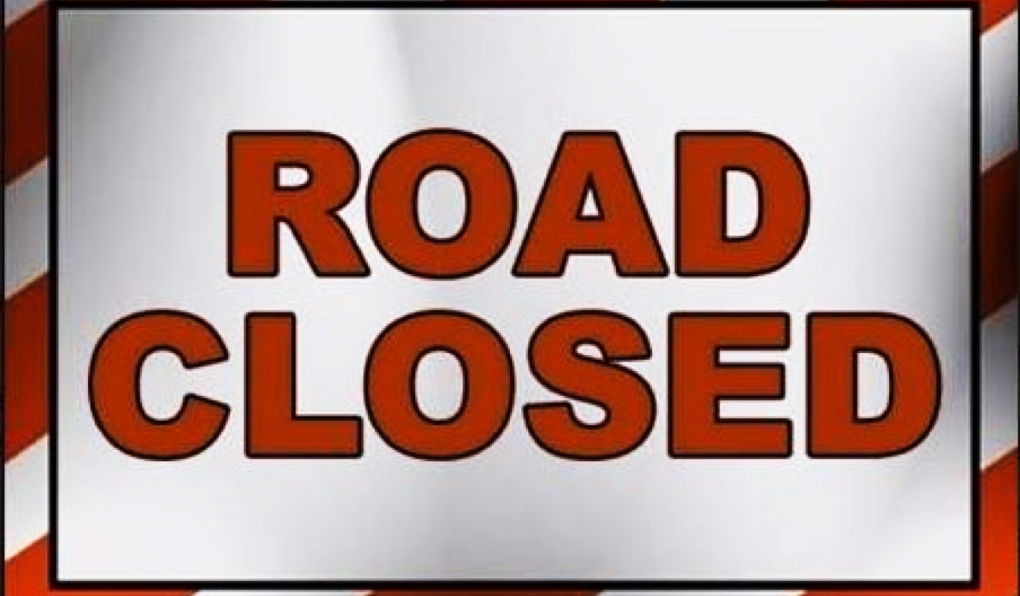 Road closure sign. (File Photo)