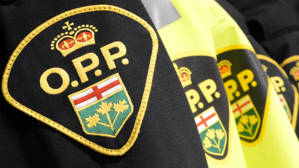 A row of black and yellow OPP shirts. (File photo/Supplied/Ontario Provincial Police)