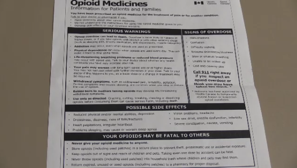 Opioid information pamphlet