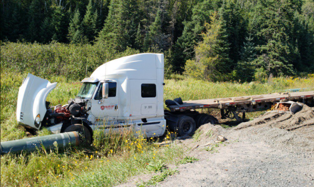 Commercial vehicle involved in crash on Hwy 11