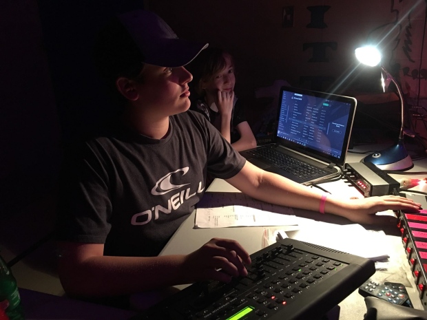 Students running the tech for Rock for the Cure