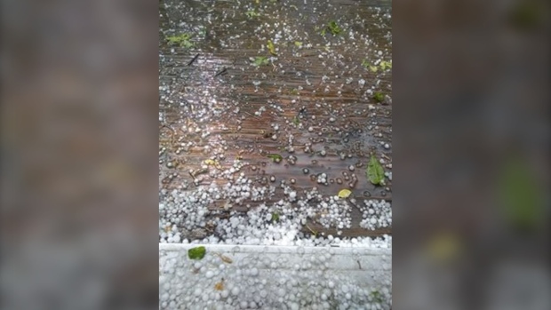 Hail in Kirkland Lake on Wednesday