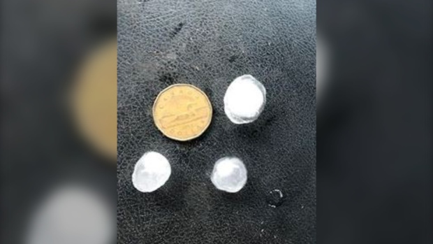 Kirkland Lake hail the size of a loonie