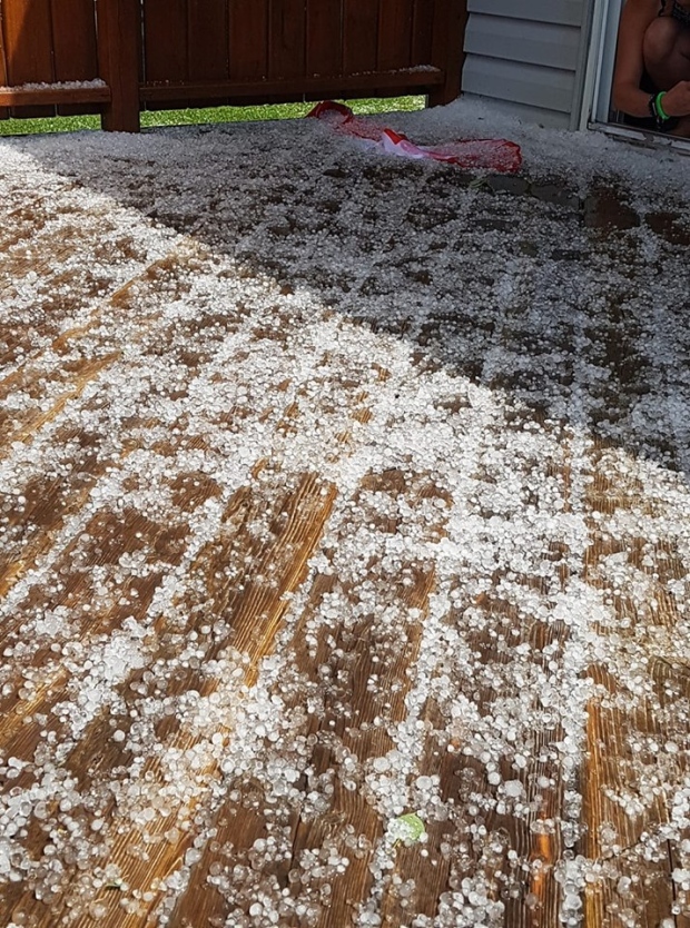 Hail on Whitefish deck