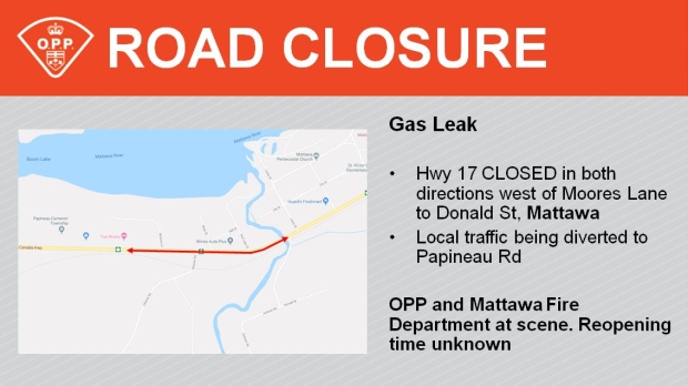 Gas leak on Hwy 17 causes road closure