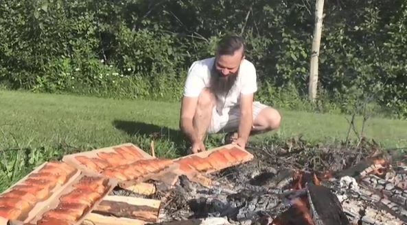 Smoked fish being made for Dinner in White