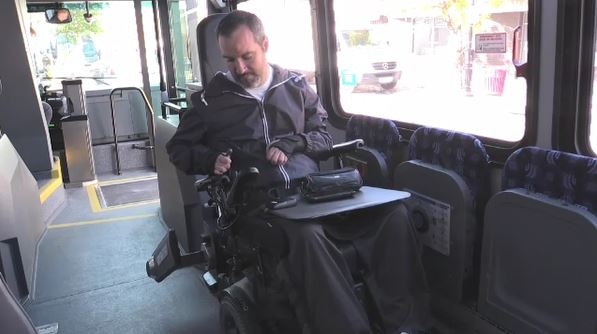 David Rivard tests out Timmins Transit's bus