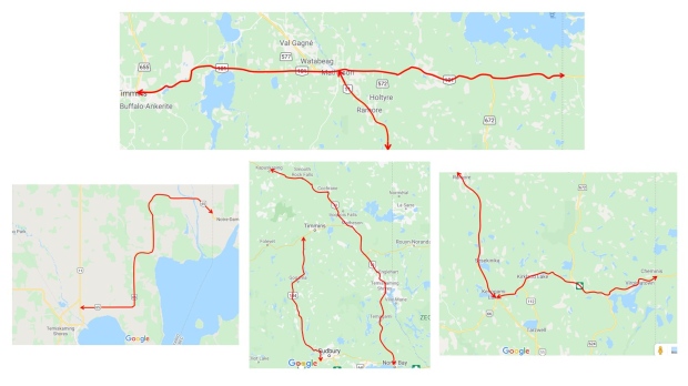 Northern Ontario road closure maps