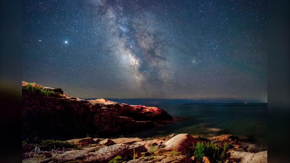 View of Milky Way from a Killarney lighthouse