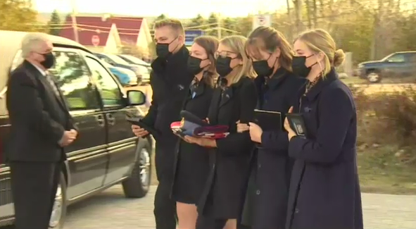 The Hovingh family leaves the funeral
