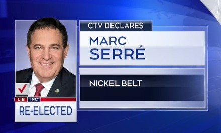 Marc Serre has been re-elected in the Nickel Belt