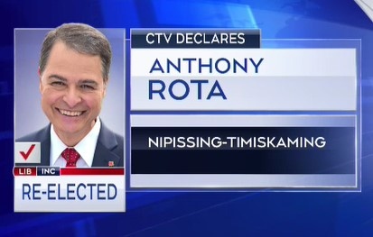 Anthony Rota has been re-elected in Nipissing-Timi